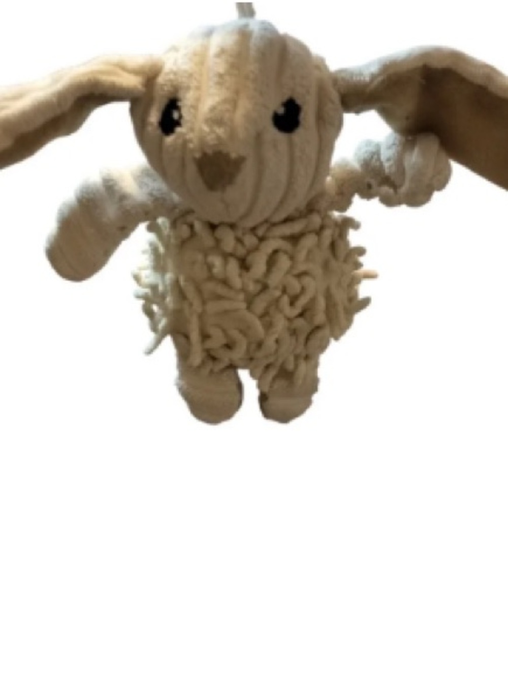 Plush Lamb Small Pet Toy in Cream - Soft Squeaky Comfort